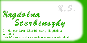 magdolna sterbinszky business card